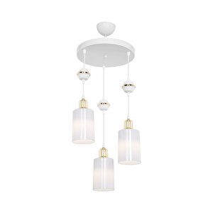 Akses Küre Beyaz 3'lü Opal Salon Yemek Odası Oturma Odası Antre Mutfak Çocuk Odası Yatak Odası Avize