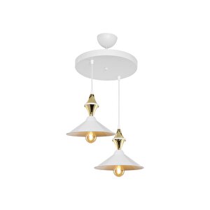 Maya Karo Beyaz/gold Ikili Yemek Odası Oturma Odası Salon Mutfak Avize