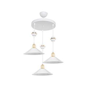 Maya Beyaz Üçlü Yemek Odası Oturma Odası Salon Mutfak Avize