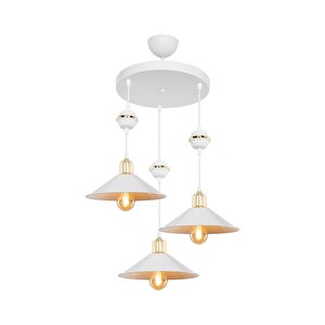 Maya Beyaz Üçlü Yemek Odası Oturma Odası Salon Mutfak Avize