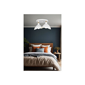 İkili Beyaz Plofonyer Yemek Odası Salon Mutfak Antre Yatak Odası Avize