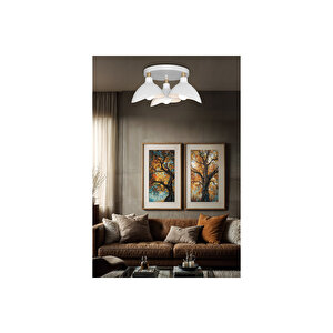 Üçlü Beyaz Plofonyer Yemek Odası Salon Mutfak Antre Yatak Odası Avize