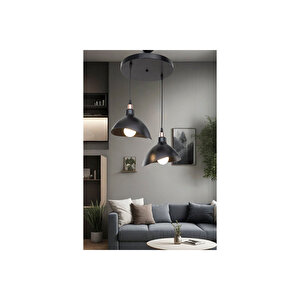 İkili Siyah Yemek Odası Salon Mutfak Antre Yatak Odası Avize