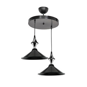 Maya Karo Siyah/krom İkili Yemek Odası Oturma Odası Salon Mutfak Avize