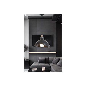 Tekli Siyah Yemek Odası Salon Mutfak Antre Yatak Odası Avize