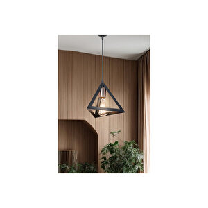 Prizma Tekli Siyah Avize