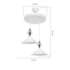 Maya Karo Beyaz/krom Ikili Yemek Odası Oturma Odası Salon Mutfak Avize