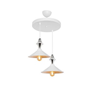 Maya Karo Beyaz/krom Ikili Yemek Odası Oturma Odası Salon Mutfak Avize