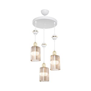 Akses Küre Beyaz 3'lü Üçgen Bal Salon Yemek Odası Oturma Odası Antre Mutfak Yatak Odası Avize