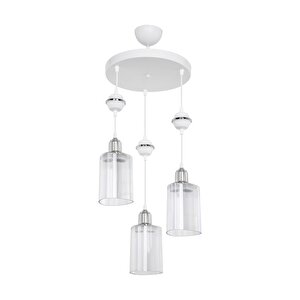 Akses Küre Krom 3'lü Şeffaf Salon Yemek Odası Oturma Odası Antre Mutfak Yatak Odası Avize