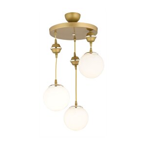 Sarkıt Tepsi Eskitme 3'lü Beyaz Glop Camlı Krom Aşağı Bakan Lüks Avize