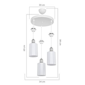 Akses Küre Krom 3'lü Opal Salon Yemek Odası Oturma Odası Antre Mutfak Çocuk Odası Yatak Odası Avize