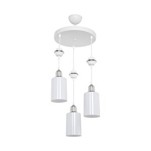 Akses Küre Krom 3'lü Opal Salon Yemek Odası Oturma Odası Antre Mutfak Çocuk Odası Yatak Odası Avize