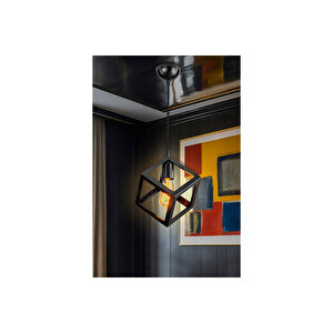 Küp Tekli Siyah Avize