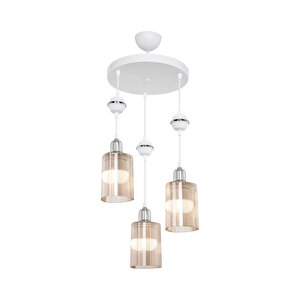 Akses Küre Krom 3'lü Üçgen Bal Salon Yemek Odası Oturma Odası Antre Mutfak Yatak Odası Avize