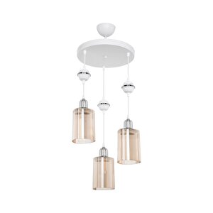 Akses Küre Krom 3'lü Üçgen Bal Salon Yemek Odası Oturma Odası Antre Mutfak Yatak Odası Avize