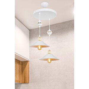 Maya Beyaz Ikili Yemek Odası Oturma Odası Salon Mutfak Avize