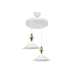 Maya Karo Beyaz/gold Ikili Yemek Odası Oturma Odası Salon Mutfak Avize