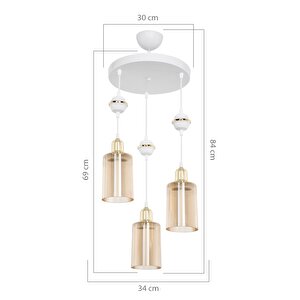 Akses Küre Beyaz 3'lü Bal Salon Yemek Odası Oturma Odası Antre Mutfak Çocuk Odası Yatak Odası Avize