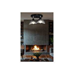 İkili Füme Plofonyer Yemek Odası Salon Mutfak Antre Yatak Odası Avize