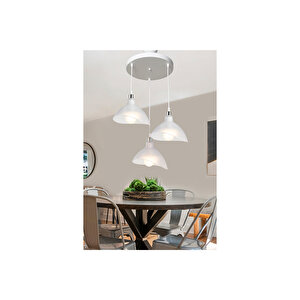 Üçlü Şeffaf Yemek Odası Salon Mutfak Antre Yatak Odası Avize