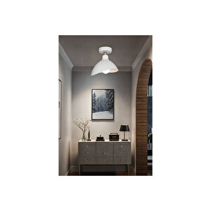 Tekli Beyaz Plofonyer Yemek Odası Salon Mutfak Antre Yatak Odası Avize