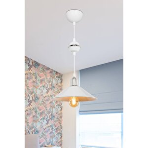 Maya Beyaz/krom Tekli Yemek Odası Oturma Odası Salon Mutfak Avize