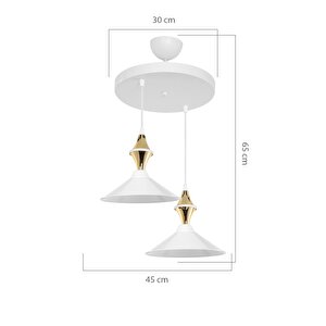 Maya Karo Beyaz/gold Ikili Yemek Odası Oturma Odası Salon Mutfak Avize