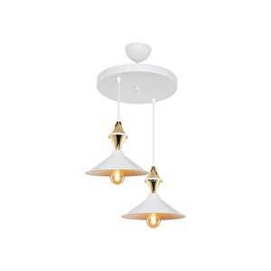 Maya Karo Beyaz/gold Ikili Yemek Odası Oturma Odası Salon Mutfak Avize