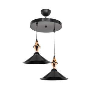 Maya Karo Siyah/gold İkili Yemek Odası Oturma Odası Salon Mutfak Avize