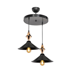 Maya Karo Siyah/gold İkili Yemek Odası Oturma Odası Salon Mutfak Avize