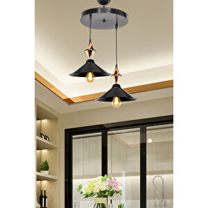 Maya Karo Siyah/gold İkili Yemek Odası Oturma Odası Salon Mutfak Avize