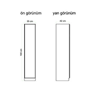 Sierra Temperli Cam 3 Kapaklı Ledli Kahve Köşesi Mutfak Kiler Dolabı Çam