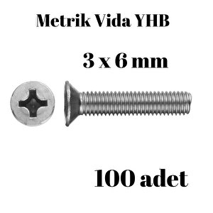 Metrik Vida Civata Yhb 3x6 Mm 100 Adet Yıldız