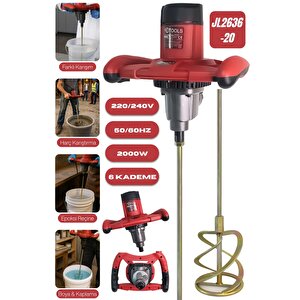 Bordo Kabartmali 2000w Boya&harç Kariştirici