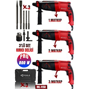 Rkl-9150 Bordo 3'lü Set Kirici Deli̇ci̇ Matkap 2.26 Model