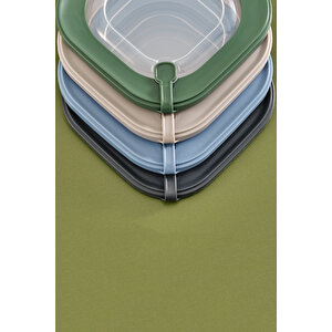 Micro Line Kare Saklama Kabı (600, 1100, 1800ml) (üçlü Set)