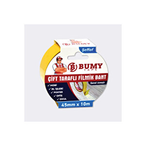 Çift Taraflı Şeffaf Filmik Bant 45mm X 10mt