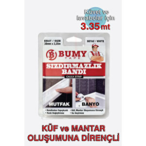 Küvet - Lavabo Kenar Sızdırmazlık Bandı 38mm X 3,35mt, Beyaz