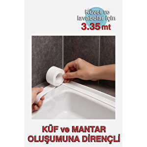 Küvet - Lavabo Kenar Sızdırmazlık Bandı 38mm X 3,35mt, Beyaz