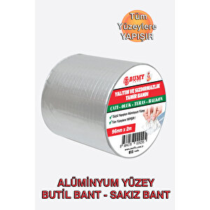 Yalıtım Ve Sızdırmazlık Tamir Bandı 96mm X 2mt, Alüminyum Yüzey, Butil Bant, Sakız Bant