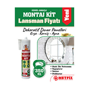 Korniş, Evye, Ayna Ve Dekoratif Duvar Panelleri İçin Montaj Yapıştırıcı 290ml, Beyaz