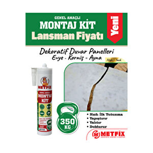Korniş, Evye, Ayna Ve Dekoratif Duvar Panelleri İçin Montaj Yapıştırıcı 290ml, Beyaz