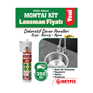 Korniş, Evye, Ayna Ve Dekoratif Duvar Panelleri İçin Montaj Yapıştırıcı 290ml, Beyaz
