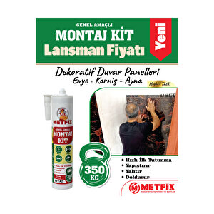 Korniş, Evye, Ayna Ve Dekoratif Duvar Panelleri İçin Montaj Yapıştırıcı 290ml, Beyaz