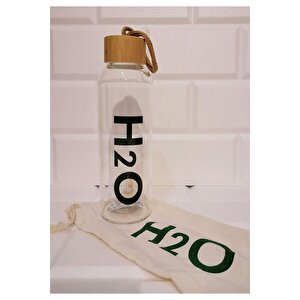 Bambu Kapaklı Borosilikat Cam Matara 600ml