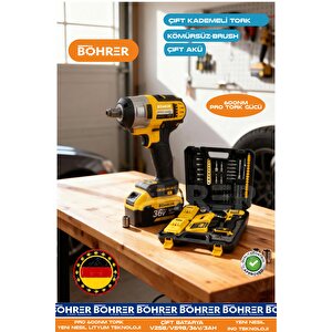 Pro 600 Nm 36v 3ah Yeni̇ Nesi̇l Çi̇ft Akülü Şarjli Somun Sikma Sökme Maki̇nesi̇