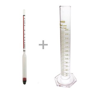 0-100 20c Alkolmetre Ve 250ml Cam Mezür Seti