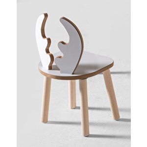 Montessori Çocuk Masası 1 Masa & 1 Beyaz Deer Sandalye