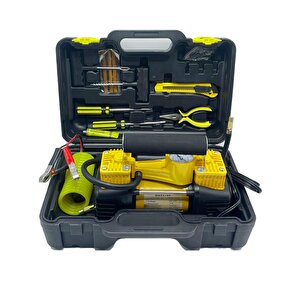 Profesyonel 730p Çift Pistonlu 12 V 150 Psi Dakikada 95 Lt Araç Araba Lastik Bot Şişirme Kompresörü